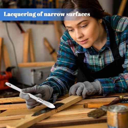 4Pcs Paint Brushes for Walls, 0.45/0.6 Inch Small Paint Brush Edge Painting Tool for Decorating, Round Paints Brushes, Trim Paints Brush for Baseboards, House Wall Corners, Touch up Painting