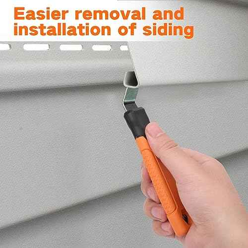 Vinyl Siding Removal Tool - Extra Long Handle, Steel Blade, Non-Slip Grip for Installation and Removal