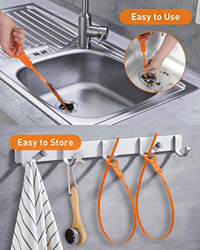 Drain Snake Clog Remover 6 Pack - 25 Inch Flexible Hair Blockage Tool for Kitchen & Bathroom Drains
