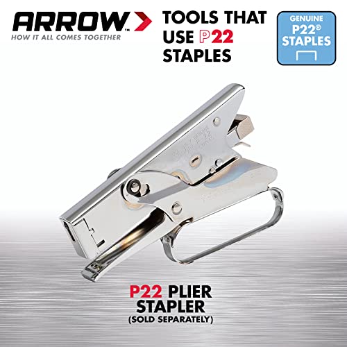Arrow 224 Heavy Duty P22 Staples 1/4 Inch Leg x 7/16 Inch Crown for Plier Staplers, 5050-Pack