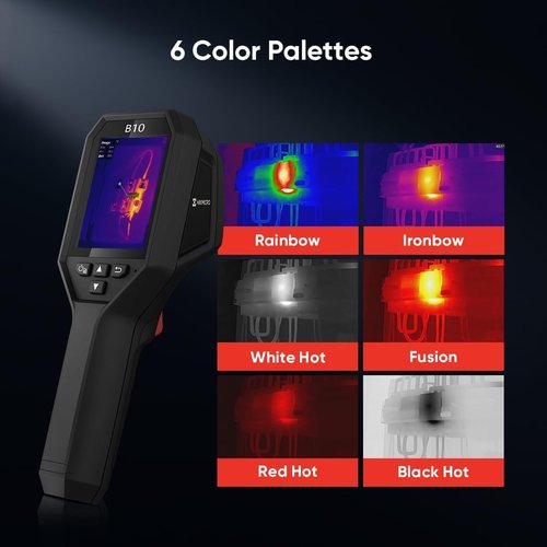 HIKMICRO B10 Thermal Camera 256 x 192 IR Resolution with 2MP Visual Camera, Thermal Imaging Camera for Home Inspection, 25 Hz Refresh Rate, Thermal Scanner with 3.2" LCD Screen, IP54, -4°F~1022°F
