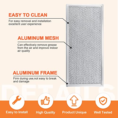 Beaquicy 2-Pack W10208631A Microwave Grease Filter 13 x 6 in - Replacement for Whirlpool/GE