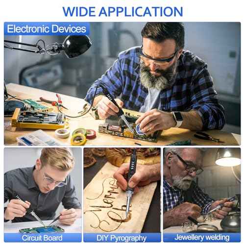 120W LED Soldering Iron Kit, 7s Fast Heating Adjustable Temp 356-968¢µ Auto Sleep Precision Welding Gun Tools Electronics Repair with Solder Wire, 5 Soldering Tips, Desoldering Pump, Stand, Tweezers