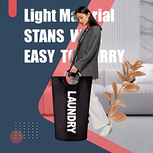 Caroeas 90L Tall Laundry Basket – Large Freestanding Hamper, Black