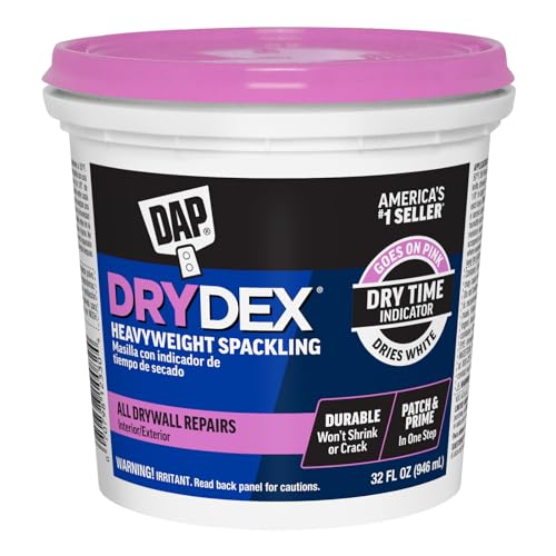 DAP DryDex Spackling Paste 1 Quart - Color-Changing Wall Repair for Interior & Exterior