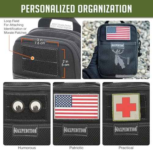 MAXPEDITION Double-Decker EDC Pocket Organizer (5¡± x 2.5¡± x 7¡±) EDC Pouch, Tactical Tool Pouch for Organization, MOLLE Accessories for Everyday Carry, 0247