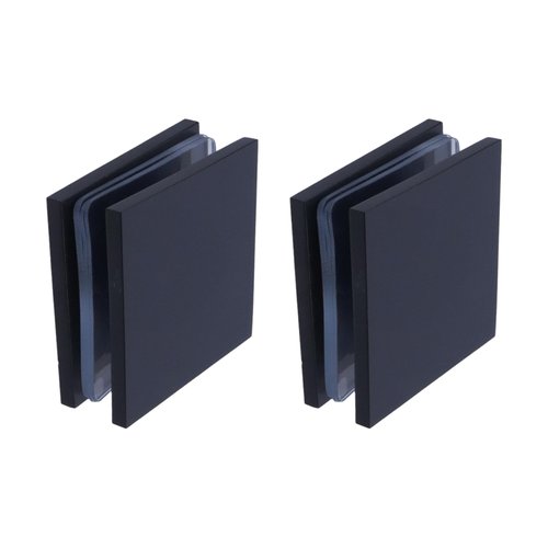 Mewutal 2pcs Brass U Shape Glass Clamps Adjustable Shower Glass Clamps Black Shelf Brackets Heavy Duty Display Cabinet Clips for 5/16" to 1/2" (8 to 12 mm) Thickness Shelf