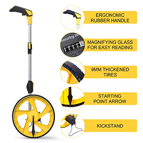Zozen 12-Inch Measuring Wheel in Feet & Inches, Collapsible Mechanical Distance Finder
