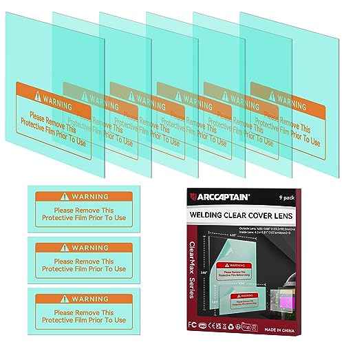 ARCCAPTAIN 6Pcs Normal Viewing Screen Outer Replacement Lens and 3Pcs Inner Replacement Lens for HSH-S800 Welding Helmet