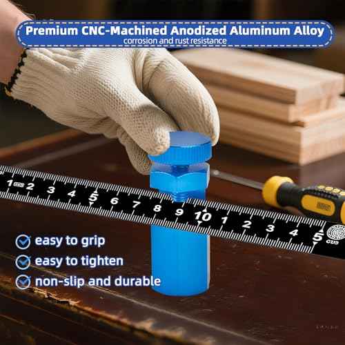 Precision Stair Gauges for Framing Square, Premium stair gauge Layout Tool with Carabiner & Holder, Metal Framing Square Stops for Circular Saw/Stair Stringer/Rafter Layout, Framing Jip for Carpentry