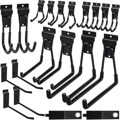 Klasit Black Slatwall Hooks 20-Pack - Durable Garage & Home Organization