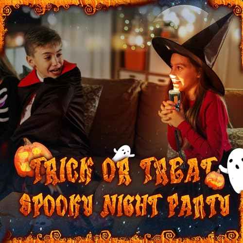 EverBrite Halloween Flashlights Halloween Gifts, Small LED Flash Light Handheld Torch with Lanyard 3AAA Battery Included, 1 Pack-Black