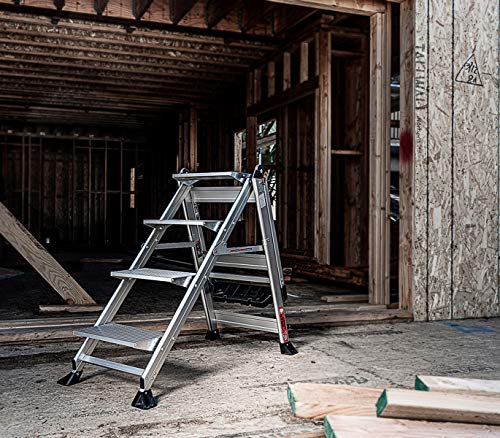 Little Giant Ladders, Jumbo Step, 4-Step, 3 foot, Step Stool, Aluminum, Type 1AA, 375 lbs weight rating, (11904), Gray