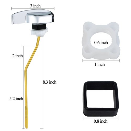 Jmkcoz Angle Fitting Side Mount Toilet Flush Lever Handle for TOTO Toilet Tank Universal Fit for Most Toilet, Toilet Repair Handle with Nut, Copper Lever