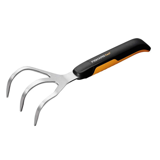 Fiskars Xact Hand Cultivator, Stainless Steel Weeder with SoftGrip Handle, Durable Garden Tool for Loosening and Aerating Soil, Ideal for Flower Beds and Garden Beds
