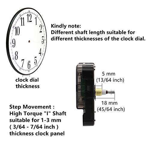 TIKROUND Clock Mechanism Replacement 13/64" Thread for DIY Clocks