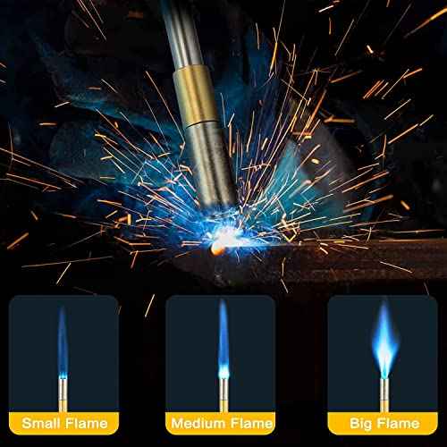 Propane Torch Head, High Intensity Trigger Start Torch with Self Ignition Adjustable Flame and Flame Lock, Mapp Gas Torch Head Welding, Brazing, Culinary and Melting Ice