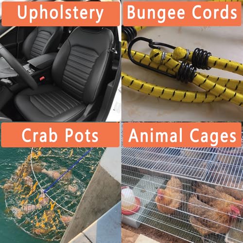 Straight Hog Ring Pliers Kit with 100 pcs Galvanized Hog Rings (3/8", 1/2", 3/4", 1")? Heavy-Duty Kit for Auto Upholstery, Fencing, Pet Cages & DIY ? Rust-Resistant Steel Binding Set