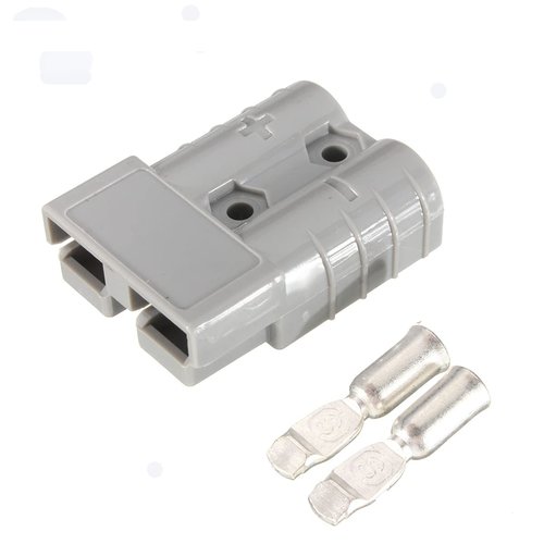 2pc Battery Quick Connector Kit 50a Plug Connect Disconnect Winch Trailer (50A 6AWG -Grey)