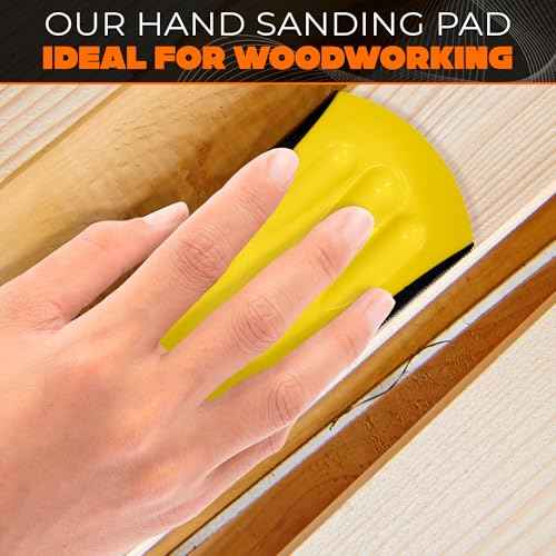 5 Inch Mouse Hand Sanding Block - Sanding Blocks for Wood Hand Sander Block for Wood Working Hook and Loop Sanding Block - 5" L x 3" W x 2" H Hand Sanding Pad Wood Sanding Block Hand Sanders for Wood