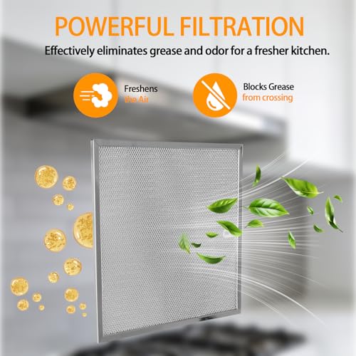 KeyTeam 11.5x11.5 Replacement Range Hood Filter S99010467 – 1 Pack Aluminum Mesh Grease Filter for BXT1 & NuTone AR1