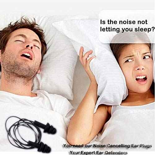 oise Cancelling Ear Plugs with Cords 4 Pairs, Noise Reduction Soft Silicone Earplugs Waterproof Reusable Earplugs for Sleeping, Snoring, Swimming, Study£¬High Fidelity Earplugs