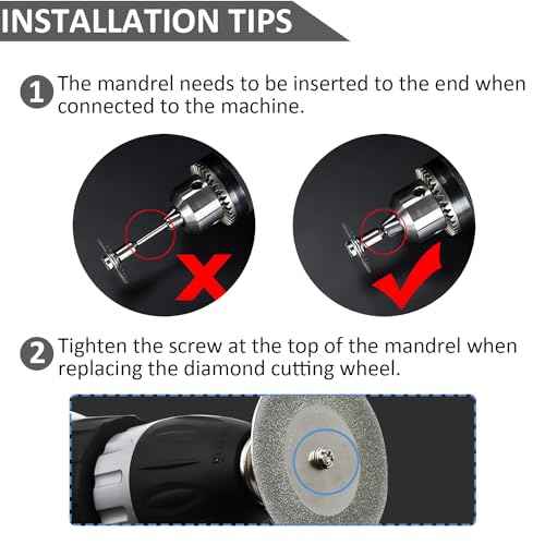 Diamond Cutting Wheel (1 3/16") 10pcs with 402 Mandrel (3mm) 2pcs and Screwdriver for Dremel Rotary Tools