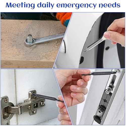 4 Set (8 Pcs) Portable Multifunction Keychain Screwdriver Mini Key Shape Travel Kits Outdoor EDC Screwdriver Keychain Tool Multitool Flathead Phillips Outdoor Cool Gadgets for Men