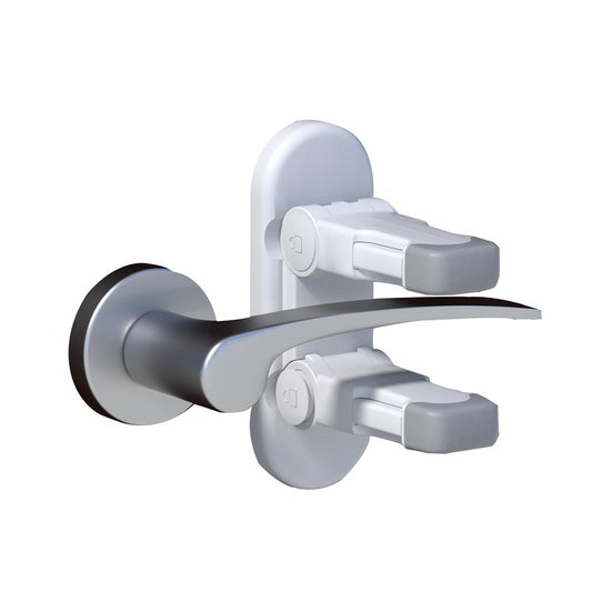 ZENTIVOR Child Safety Door Lever Lock (4 Pack) - No Drill 3M Adhesive Baby Proof for Handles - Easy One Hand Use Stops Kids Toddlers Pets