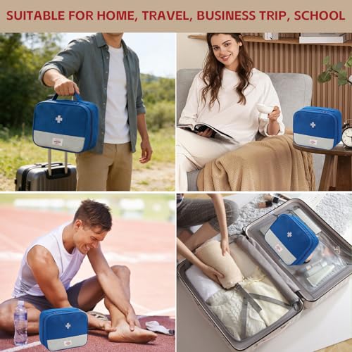 Portable First Aid Bag with Multiple Pockets for Emergency, Travel, Camping & Home Use