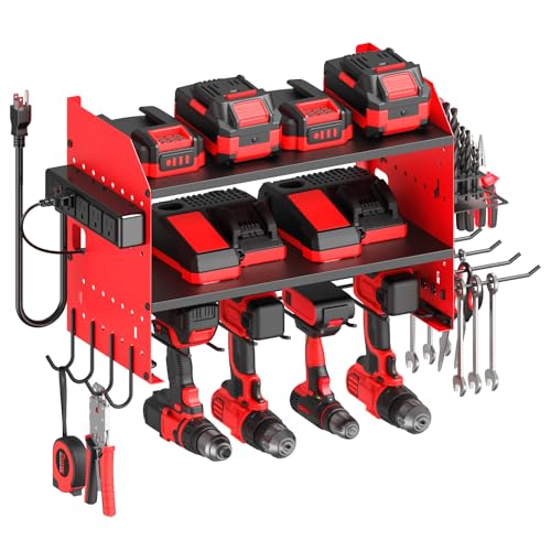 CCCEI Red Modular Power Tool Wall Organizer with Charging Station - 1 Pack