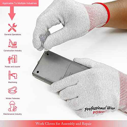 FOSHIO Vinyl Wrap Gloves - Professional Anti-Static Application Tool, Carbon Fiber Dust-Free Working Gloves