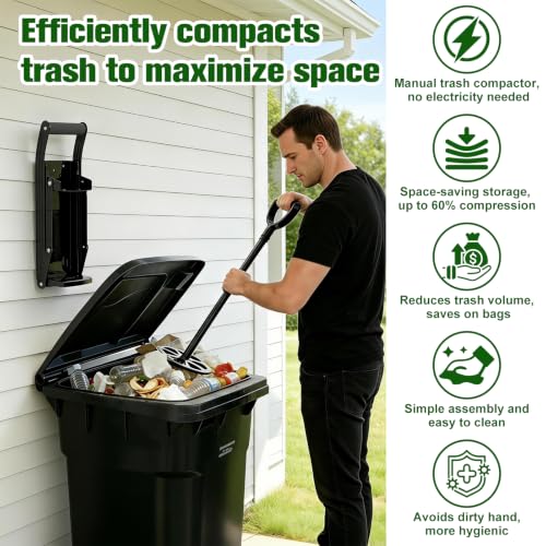 BSTSLL Manual Trash Compactor with Can Crusher for Kitchen & Garage