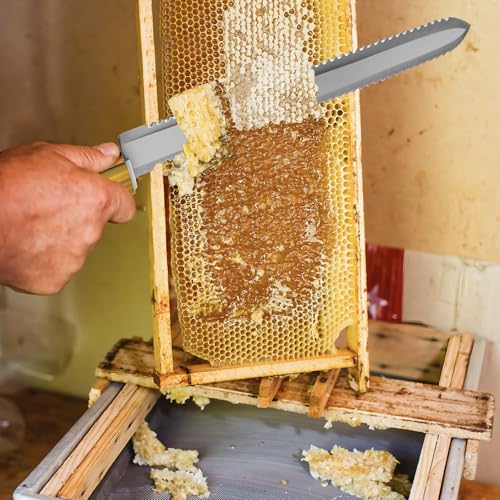 Professional Hive Uncapping Knife - Stainless Steel Serrated Honey Extraction Tool for Wax Removal and Beehive Maintenance