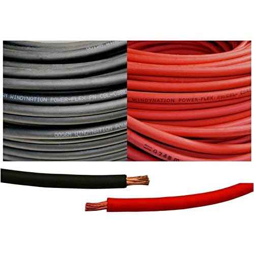 4 Gauge 4 AWG 5 Feet Black + 5 Feet Red Welding Battery Pure Copper Flexible Cable Wire - Car, Inverter, RV, Solar