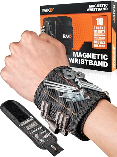 RAK MW10SM Magnetic Wristband for Tools - Strong Magnet Tool Belt for Screws & Nails