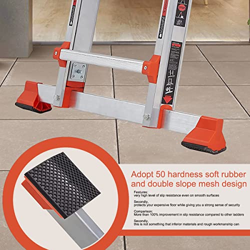 14ft Aluminum Multi-Position Telescoping Ladder - Reinforced Safety