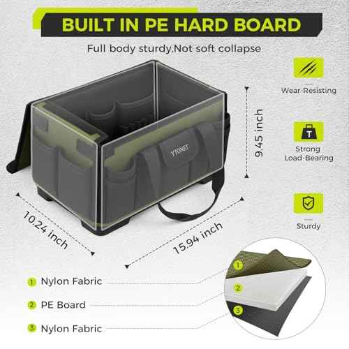 Heavy Duty Tool Bag 16-Inch, 46 Pockets Electrician Tool Bag for men with Hard Bottom & Waterproof Pocket, 1680D Tear-Proof Toolbox Organizer for HVAC Mechanic, Father Day Dad Birthday Gift