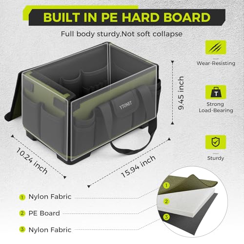 Ytonet 16-Inch Heavy Duty Tool Bag with 46 Pockets, Waterproof Organizer for Men, Green