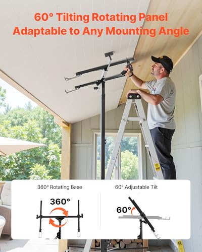 VEVOR 11ft Heavy-Duty Drywall Lift with Black Finish - 150 lbs Capacity, Adjustable & Mobile Sheetrock Hoist