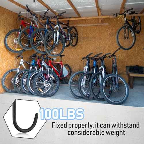 Amyhill 36 Pcs Bike Hooks for Wall Heavy Duty Bicycle Hooks for Hanging Bicycle Garage Storage Hanging Screw in Bike Storage Hanger