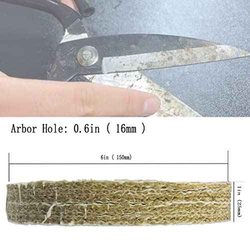 ?????????????? 6" x 1" Spiral Sewn Rigid Sisal Buffing Wheel - 5/8 Inch Arbor Hole Rigid Sisal Buffing Polishing Wheel for Bench Grinder, Die Grinder