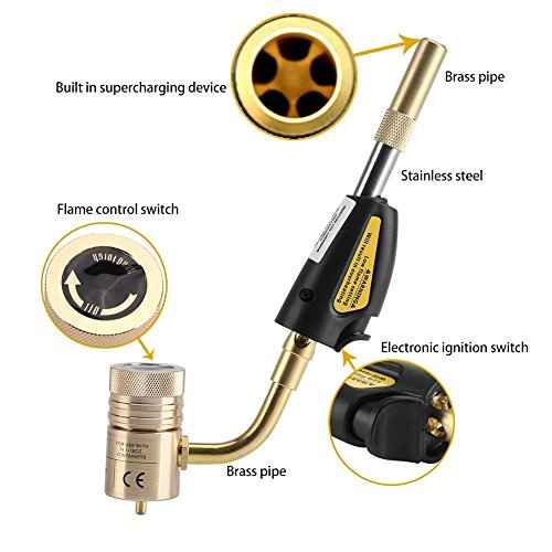 Turbo Torch Tips, Gas Self Ignition Turbo Torch Regulator Brazing Soldering Welding Plumbing Gun Tool Home Accessory