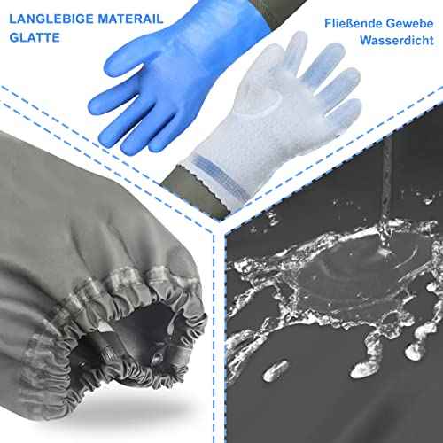 Chemical Resistant Nitrile Gloves Long Rubber Gloves Heavy Duty Long Gloves for Cleaning Suitable for Women and Men