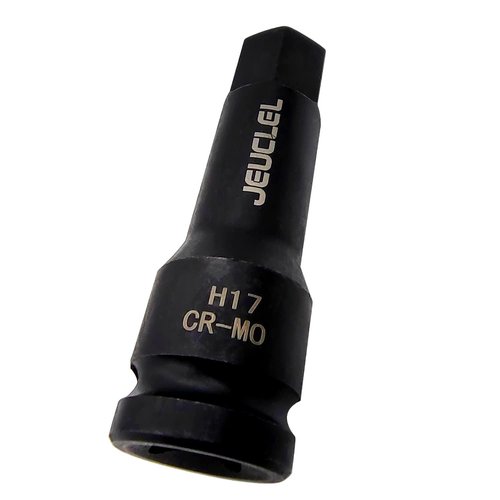 JEUCLEL 17mm Hex Impact Bit Socket, H17 1/2-Inch Impact Drive Allen Socket, Cr-Mo Steel Lengthen Hex Screwdriver Socket Adapter