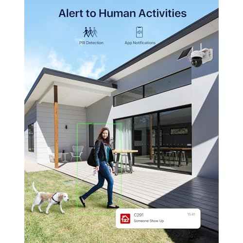 ZOSI C291 4MP Wireless Battery Security Outdoor Camera with Solar Panel, 2.5K 360 View Pan/Tilt Camera, Auto Track, PIR Human Detect, Color Night Vision, 2-Way Talk, Light Siren Alarm,32GB Memory Card