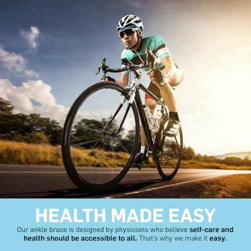 Dr. Arthritis Essentials Ankle Brace Support for Women & Men, Tendonitis, Achilles Injuries, Running, Basketball & More, Fits Left & Right Foot (Blue Single)