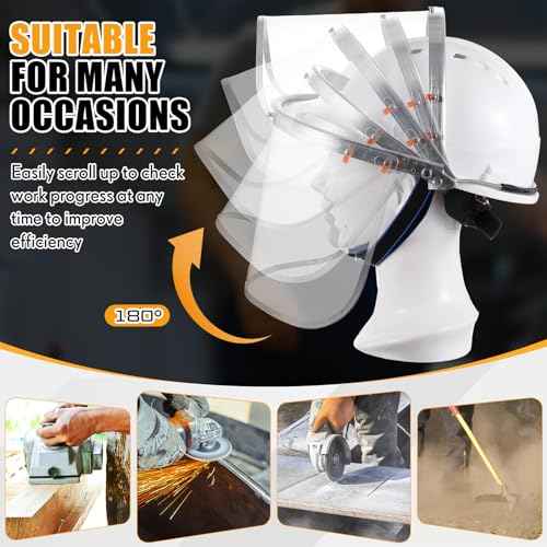 Zonon 3 Pcs Aluminum Face Shield Adapter for Grinding Cutting Cap Style Hard Hat Safety Face Mask Shield Visor Bracket (White)