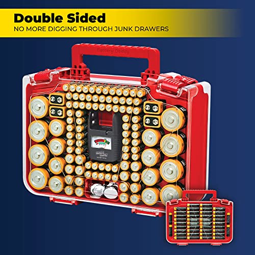 Ontel Battery Daddy Smart Battery Organizer & Tester - Holds 150 Batteries, Model BADAS-MC4