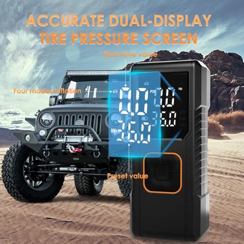 FUPYG Jet Black Portable Tire Inflator Air Compressor 150PSI Cordless Car & Bike Pump